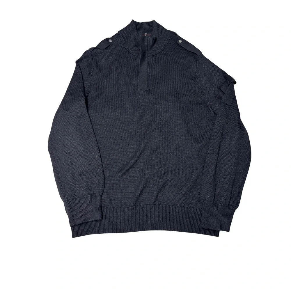 Banana Republic Men's Dark Gray Wool Blend Quarter Zip Sweater Size XL‎
